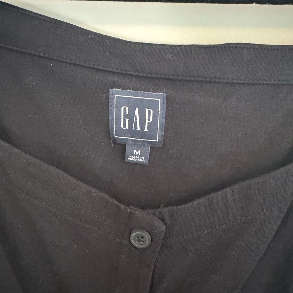 Gap Black Button-Down Dress Square Neck Medium - image 3